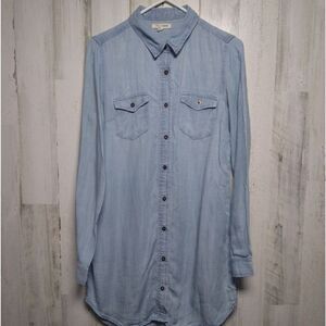 Life in Progress Women's Small Chambray Shirt Dress Tunic